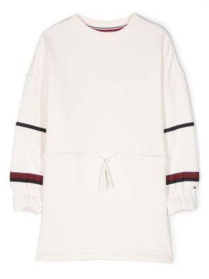 Tommy Hilfiger Junior robe-pull à rayures - Blanc