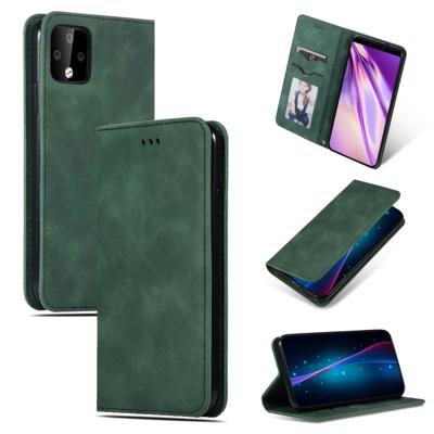 Retro huid voelen Business magnetische horizontale Flip lederen case voor Google pixel 4XL (leger groen)