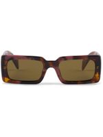 Prada Eyewear lunettes de soleil rectangulaires à logo - Marron - thumbnail