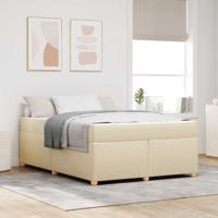 Bedframe met matras Crème 160 x 200 cm Stof
