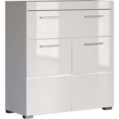 Amanda badkameronderkast - Wit - 2 deuren + 1 lade - L73 x D31 x H79 cm - TRENDTEAM