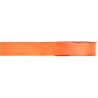1x Oranje satijnlint rollen 1 cm x 25 meter cadeaulint verpakkingsmateriaal   -