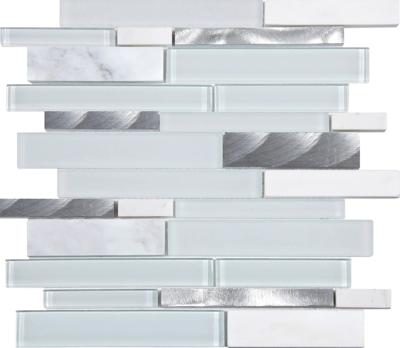 Mozaïek tegels Mojave Zout 30x30 - Rechthoek Wandtegels Glas