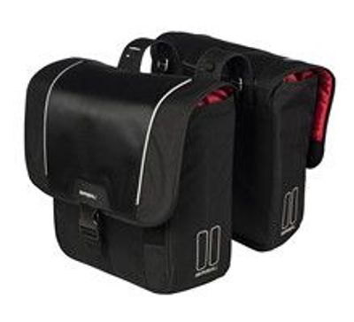 Basil sport design dubbele fietstas zwart - 32l