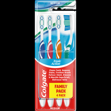 Colgate Triple Action Medium Tandenborstel 4 Stuks bij Jumbo