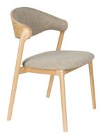 Dutchbone Eetkamerstoel 'Babington' Stof en beukenhout, kleur Naturel