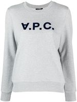 A.P.C. sweat en coton à logo imprimé - Gris