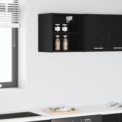 Hangkast Riga Zwart Eiken 40 x 29,5 x 40 cm Bewerkt hout Hangkast Riga Zwart Eiken 40 x 29,5 x 40 cm Bewerkt hout