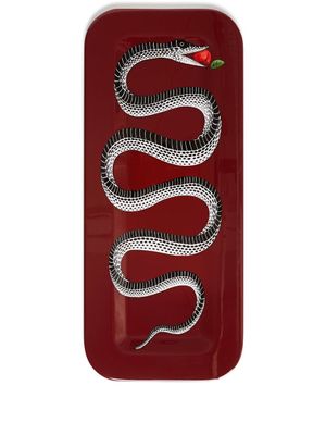 Fornasetti plateau Serpente en bois décoré à la main - Rouge