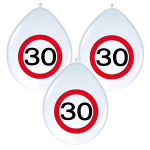 Ballonnen 30 jaar - 24x - stopbord - wit - 30 cm