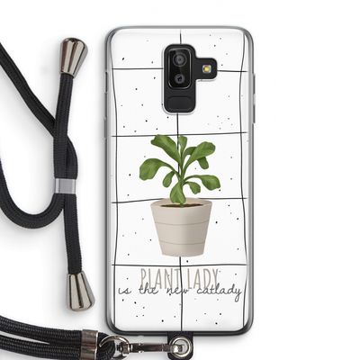 Kamerplant op vensterruit: Samsung Galaxy J8 (2018) Transparant Hoesje met koord