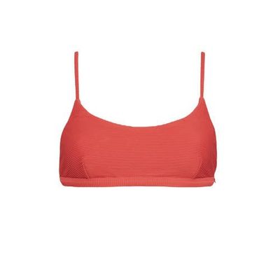 Seafolly crop bikinitop met rib textuur koraalrood Seafolly crop bikinitop met rib textuur koraalrood