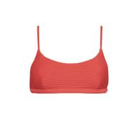 Seafolly crop bikinitop met rib textuur koraalrood - thumbnail