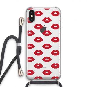 Lips: iPhone XS Transparant Hoesje met koord