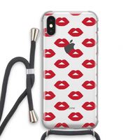 Lips: iPhone XS Transparant Hoesje met koord