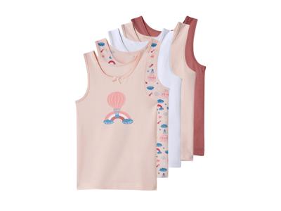 lupilu Set van 5 kinder hemden (wit/abrikoos/oudroze, 122/128)