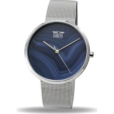 Davis Stone 2334 Blue Agaath Horloge Davis Stone 2334 Blue Agaath Horloge