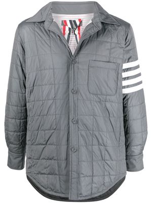 Thom Browne surchemise matelassé à détail 4 bandes signature - Gris