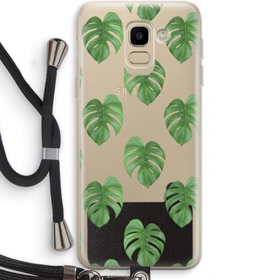 Monstera leaves: Samsung Galaxy J6 (2018) Transparant Hoesje met koord