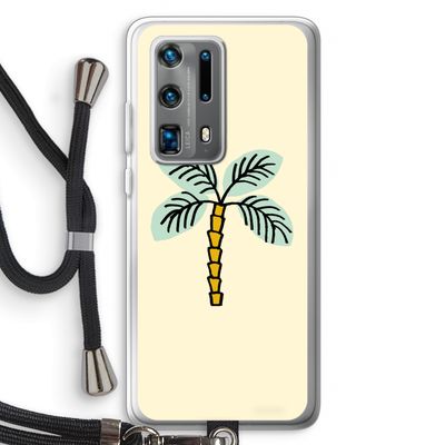 Palmboom: Huawei P40 Pro Plus Transparant Hoesje met koord