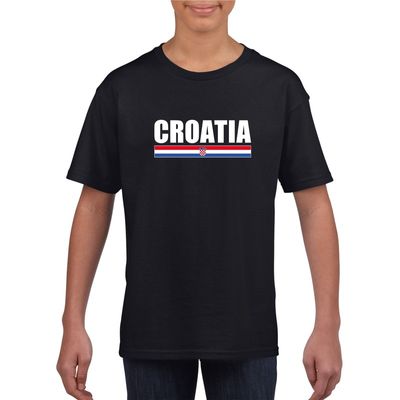Zwart Kroatie supporter t-shirt voor kinderen Zwart Kroatie supporter t-shirt voor kinderen