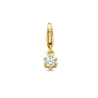 14K Geelgouden Slotbedel met April Geboortesteen - 15,5mm