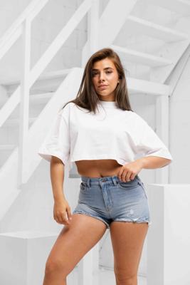 Off The Pitch Lana Cropped T-Shirt Dames Wit - Maat M - Kleur: Wit | Soccerfanshop