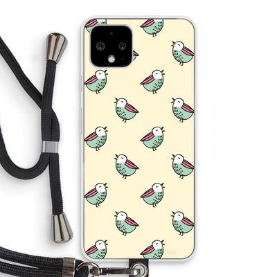 Vogeltjes: Pixel 4 Transparant Hoesje met koord
