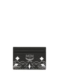 MCM porte-cartes Aren à motif cachemire - Noir