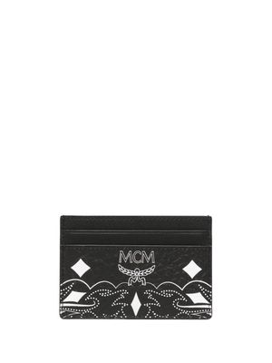 MCM porte-cartes Aren à motif cachemire - Noir