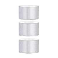3x Hobby/decoratie zilver satijnen sierlinten 3,8 cm/38 mm x 25 meter
