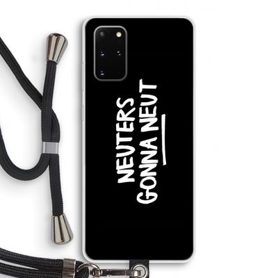 Neuters (zwart): Samsung Galaxy S20 Plus Transparant Hoesje met koord
