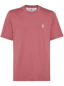 Brunello Cucinelli t-shirt en coton à logo imprimé - Rouge