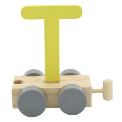 JeP kids houten treinletter T-geel