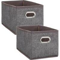 Set van 2x stuks opbergmand/kastmand 7 liter bruin linnen 31 x 15 x 15 cm