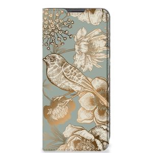 Smart Cover voor OnePlus 10 Pro Vintage Bird Flowers