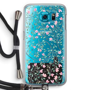 Sierlijke bloemen: Samsung Galaxy S6 Transparant Hoesje met koord