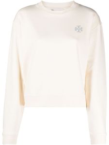 Tory Burch sweat en coton à logo strassé - Blanc