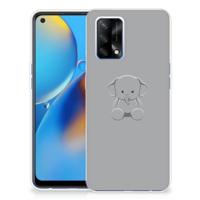 OPPO A74 4G Telefoonhoesje met Naam Grijs Baby Olifant
