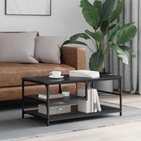 Salontafel Zwart Eiken 90 x 49 x 40 cm Bewerkt hout