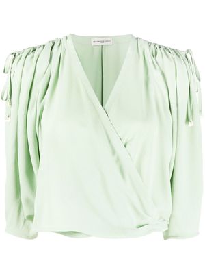 Veronique Leroy blouse cache-cœur à fronces - Vert