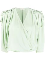 Veronique Leroy blouse cache-cœur à fronces - Vert - thumbnail