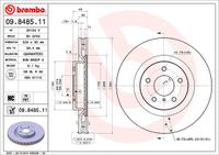 Remschijf BREMBO, Remschijftype: Binnen geventileerd, u.a. für Nissan