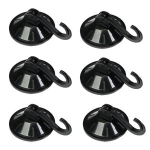 Benson Zuignaphaakjes - 6x - zwart - kunststof - draagkracht 2 kg