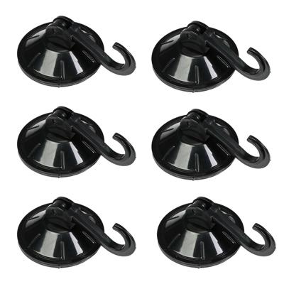 Benson Zuignaphaakjes - 6x - zwart - kunststof - draagkracht 2 kg