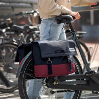 UrbanProof dubbele fietstas rpet 40l bordeauxrood/grijs