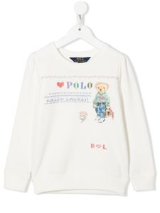 POLO RALPH LAUREN KIDS sweat Polo Bear à logo brodé - Blanc