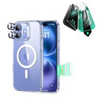 iPhone 16 Plus Classic Hybrid Magnetic Case (Camera Control) & Screen Protection Bundle - Clear