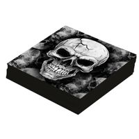 Halloween/horror schedel/doodshoofd servetten - 36x - zwart - papier - 33 cm