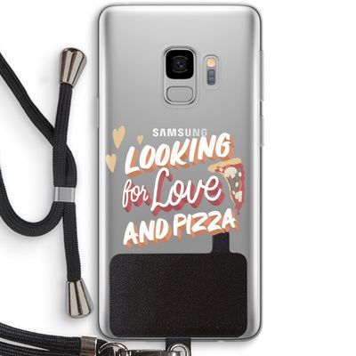 Pizza is the answer: Samsung Galaxy S9 Transparant Hoesje met koord